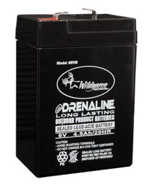 Wildgame Innovations 6 Volt Rechargeable Battery - 6V/4.5A, Bulk Pack, Black 6VB