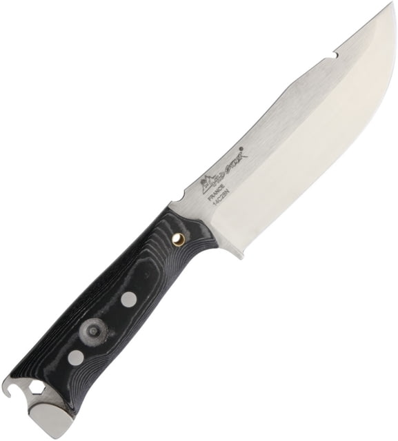 Wildsteer Bushcraft Knife 10in Overall 5.25in Brushed Finish 14C28N Sandvik SS Drop Point Black Canvas Micarta Handle Black Nylon Sheath KOD.01 KODIAK - Wildsteer