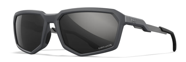 Wiley X WX Recon Active 6 Sunglasses Captivate Polarized Black Mirror/Matte Grey Frame - Wiley X