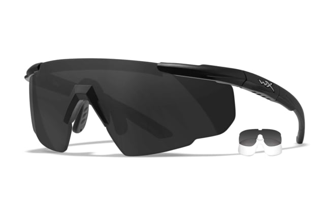 Wiley X Changeable Series Saber Advanced Safety Glasses Matte Black Frame Clear Grey Lens