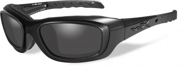 Wiley X WX Gravity Black OPS Sunglasses - Smoke Grey Lens / Matte Black Frame w/RX Rims - Wiley X