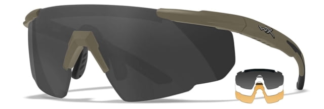 Wiley X Saber Advanced Matte Tan Frame Clear/Smoke Grey/Light Rust Lens - Wiley X
