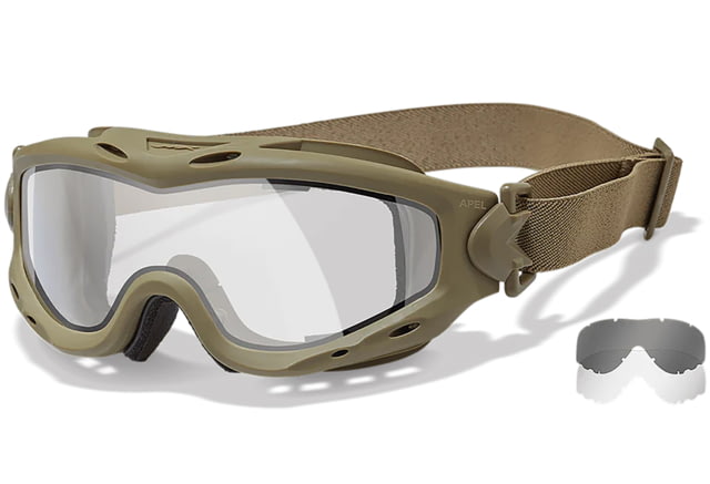 Wiley X  Spear Apel Goggles Clear Lens Tan Frame - Wiley X