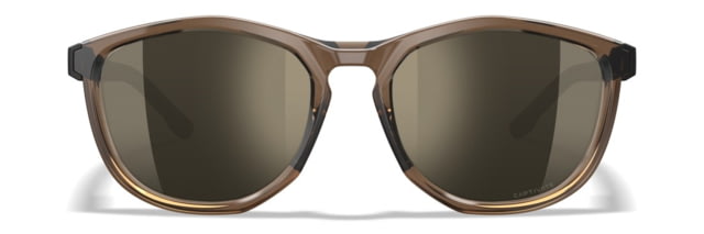 Wiley X Bravo Captivate Sunglasses Tungsten Mirror / Gloss Crystal Tan Frame Matte Black Temples - Wiley X