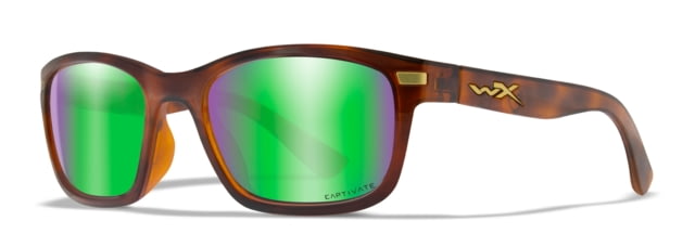 Wiley X WX HELIX Sunglasses Captivate Polarized Green Mirror Lens/ Gloss Demi - Wiley X