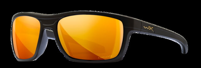 Wiley X WX Kingpin Safety Sunglasses Matte Black Frame Captivate Pol Bronze Mirror Lens - Wiley X