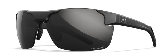 Wiley X WX Prime Sunglasses Matte Black Frame Prime Captivate Pol Black Mirror Lens - Wiley X