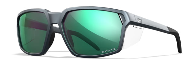 Wiley X WX Sierra Sunglasses Matte Graphite Frame Sierra Captivate Pol Green Mirror Lens - Wiley X