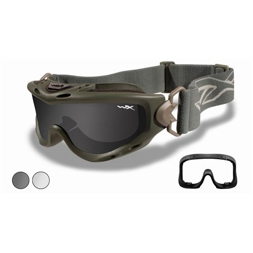 Wiley X Spear Goggle - 3 Lens - Smoke GreyClearLight Rust / Matte Black Frame w/RX Insert - Wiley X