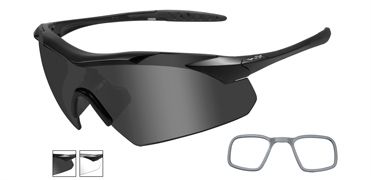 Wiley X Vapor Safety Sunglasses 2 Lens Package 1 Matte Black Frame w/Smoke Grey Clear Lens w/ RX Insert - Wiley X