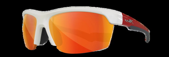 Wiley X YF Swift Sunglasses Gloss White Frame Red Mirror Lens - Wiley X
