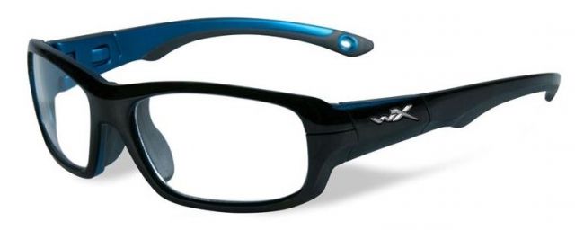 Wiley X Youth Force Gamer SunglassesGloss Black/Metallic BlueClear Lens - Wiley X