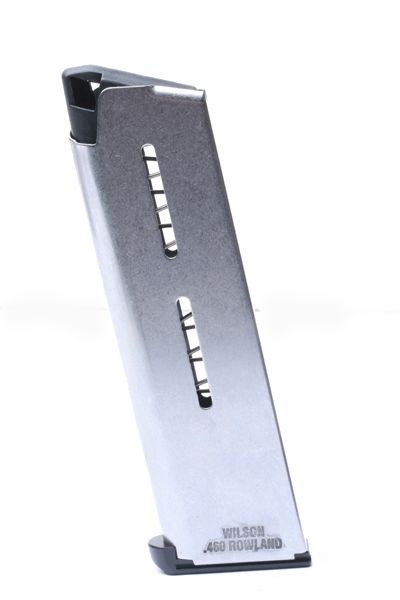 Wilson Combat 1911 Magazine .460 Roland Full-Size 7 Round Lo-Profile Steel Base Pad Silver
