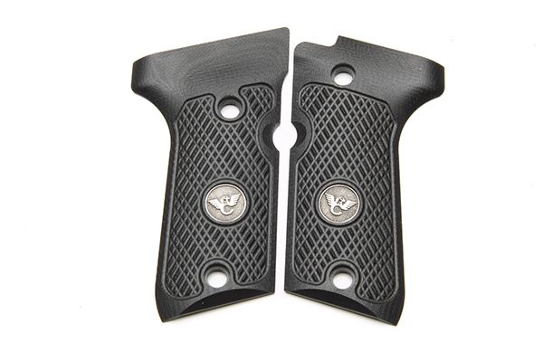 Wilson Combat Beretta 92 96 Compact G10 Grips Checkered with WC Logo Black - Wilson Combat