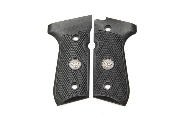 Wilson Combat Beretta 92 96 G10 Grips Checkered with WC Logo Black - Wilson Combat
