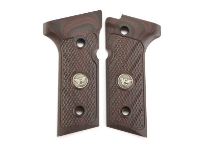 Wilson Combat Beretta Vertec G-10 Grips Checkered with WC Logo Black Cherry - Wilson Combat