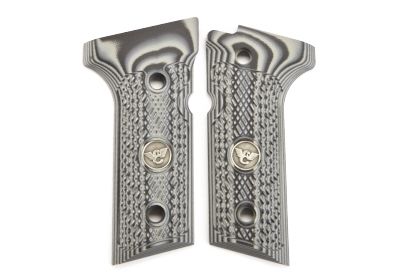 Wilson Combat Beretta Vertec G-10 Grips Checkered with WC Logo Gray Black - Wilson Combat