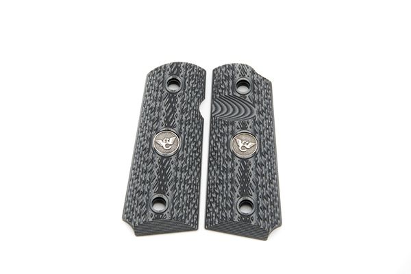 Wilson Combat Grips Compact Slant Pattern Beveled Bottom Gray Black - Wilson Combat