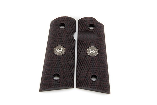 Wilson Combat Grips Compact Slant Pattern Flat Bottom Black Cherry - Wilson Combat