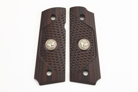 Wilson Combat Grips Compact ULTRA THIN beveled bottom with WC Logo Black Cherry - Wilson Combat