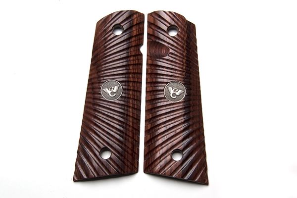Wilson Combat Grips Full-Size Coco Bolo Starburst Pattern Flat Bottom Brown - Wilson Combat