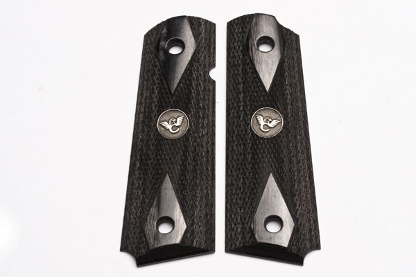 Wilson Combat Grips Full-Size Diamondwood Double Diamond Black - Wilson Combat