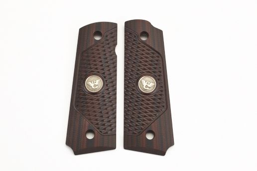 Wilson Combat Grips Full Size ULTRA THIN beveled bottom with WC Logo Black Cherry - Wilson Combat