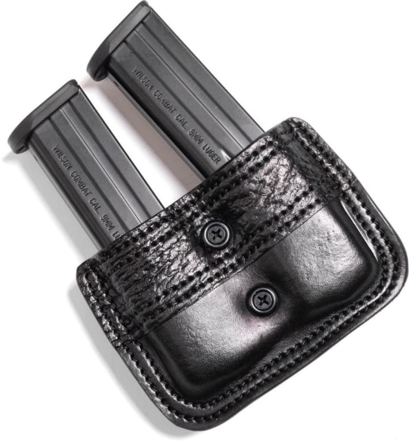 Wilson Combat Leather Double Pistol Magazine Pouch Wilson Combat EDC X9 Ambidextrous Black - Wilson Combat