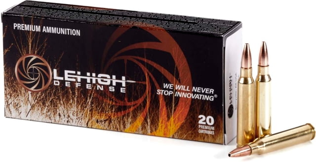 Lehigh Defense .233 Remington 62 Grain 05 Controlled Chaos Brass Rifle Ammo 20 Rounds