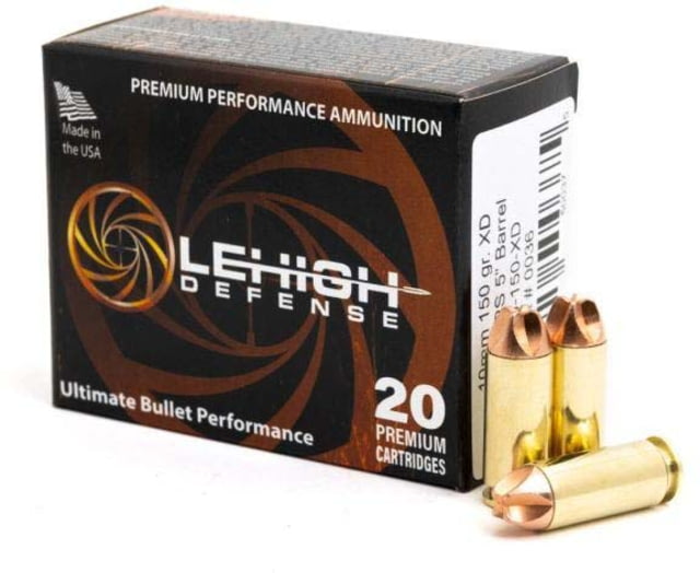son Combat Lehigh Defense XD 10mm Auto 150 Grain Fluid Transfer Monolithic Brass Cased Pistol 20 Rounds Ammo