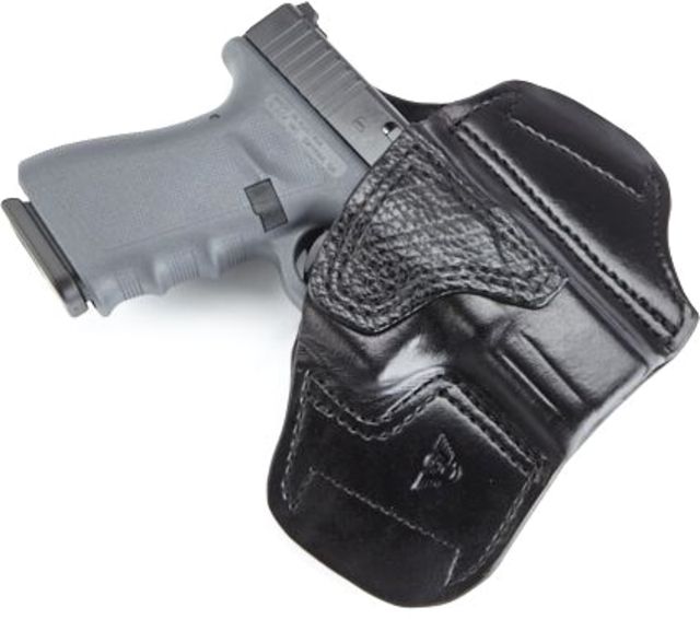Wilson Combat Lo-Profile II Holster Glock 19 23 32 Right Hand 1.5in Belt Black Leather with Shark Trim - Wilson Combat