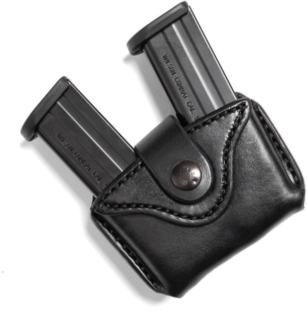 Wilson Combat Palmetto Cowhide Leather Double Pistol Magazine Pouch Wilson Combat EDC X9 Ambidextrous Black - Wilson Combat