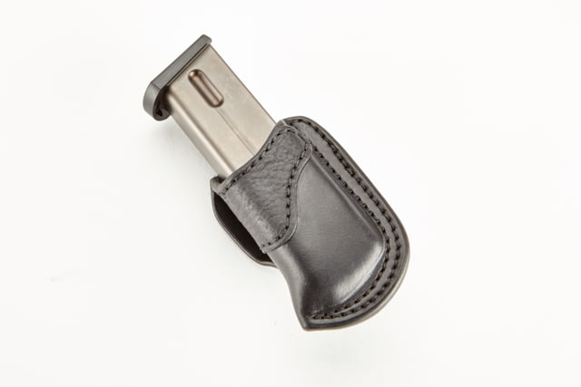 Wilson Combat Palmetto Leatherworks Single Snap Mag Pouch Beretta 92 Right Hand 1.5in Belt Leather w/Shark Trim Black - Wilson Combat