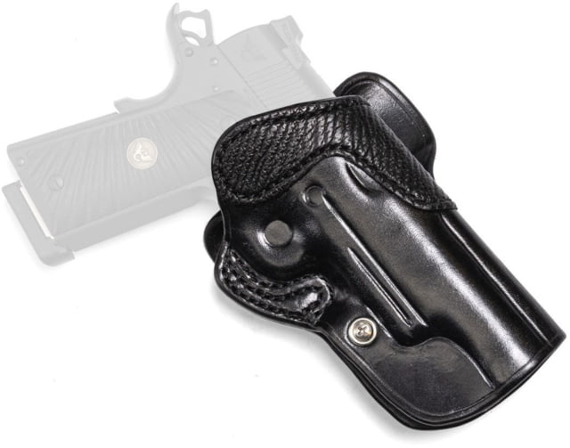 Wilson Combat RangeTac Leather Outside the Waistband Holster w/Rail Full Size 1911 Right Black - Wilson Combat