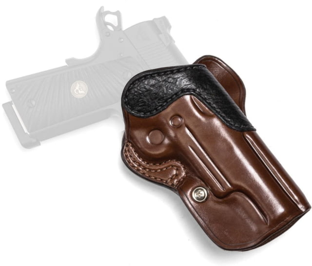 Wilson Combat RangeTac Leather Outside the Waistband Holster w/Rail Full Size 1911 Right Brown - Wilson Combat