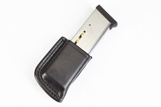 Wilson Combat Single Snap Magazine Pouch 1911 Left Hand 1.5in Belt Black Leather - Wilson Combat