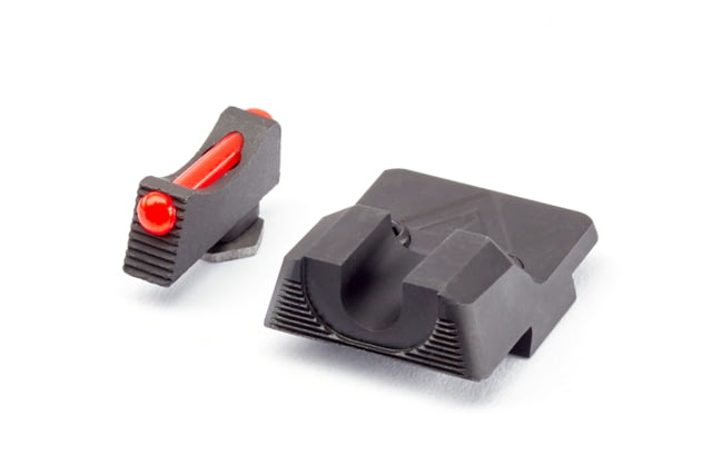 Wilson Combat Vickers Elite Glock 42/43 Sight Set Black Serrated Rear Red Fiber Optic Front - Wilson Combat