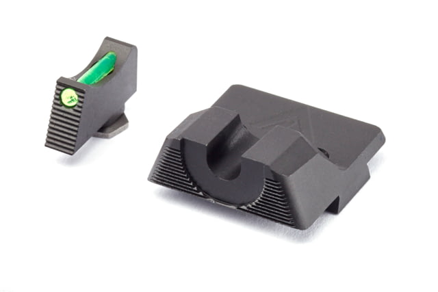 Wilson Combat Vickers Elite Glock Sight Set Black Serrated Rear Green Fiber Optic Front .245 in - Wilson Combat