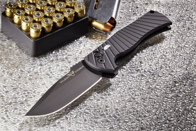 Wilson Combat Pro Tech Eagle Automatic by Les George Matte Black DLC Blade Finish Matte Black - Wilson Combat