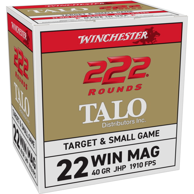 chester .22 Winchester Magnum Rimfire 40 Grain Lead Hollow Point Rifle 222 Rounds Ammo