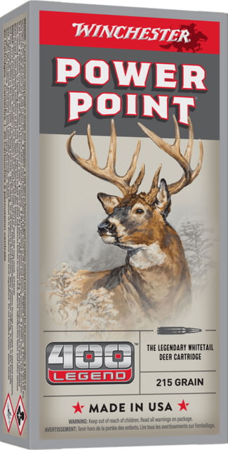 Winchester .400 Legend Power PT 215 Grain Brass Case Centerfire Rifle Ammo 20RD BX 200RD CASE