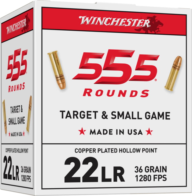 chester 555 .22 Long Rifle 36 Grain Copper Plated Hollow Point Rimfire 555 Rounds Ammo