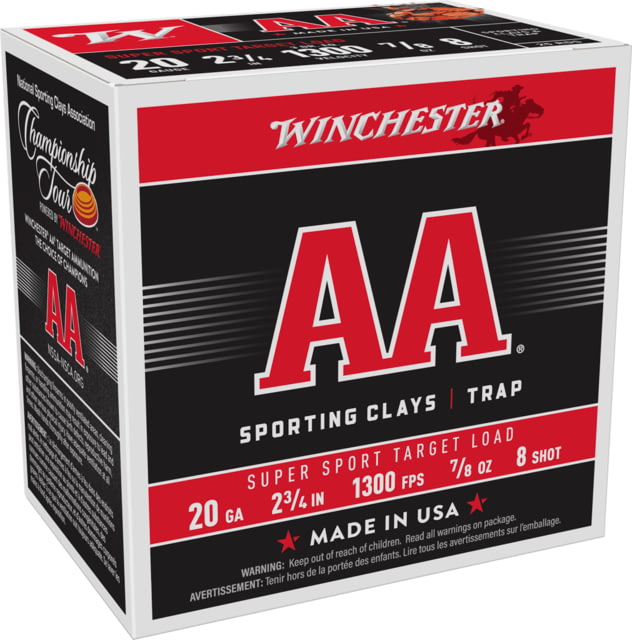 chester AA 20 Gauge 7/8 Oz 2.75in Centerfire Shotgun 25 Rounds Ammo