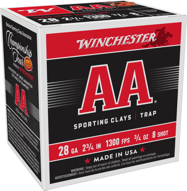 chester AA 28 Gauge 2 3/4in 3/4 Oz Centerfire Shotgun 25 Round Ammo