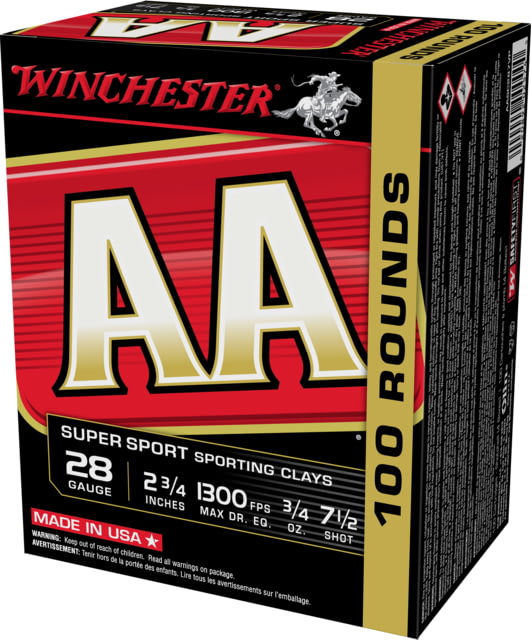 chester AA 28 Gauge 3/4 Oz 2.75in Centerfire Shotgun 100 Rounds Ammo