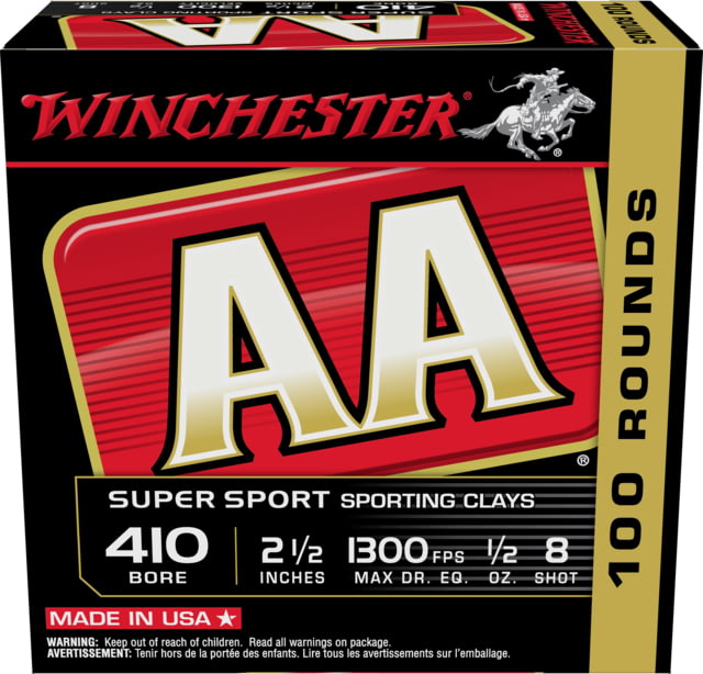 chester AA .410 Bore 1/2 Oz 2.5in 8 Shot Centerfire Shotgun 100 Rounds Ammo