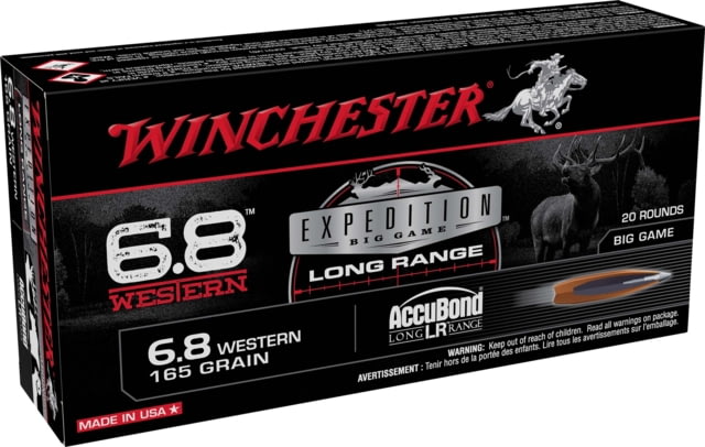 chester Expedition Big Game Long Range 6.8 Western 165 Grain AccuBond LR Centerfire Rifle 20 Rounds S68WM Ammo