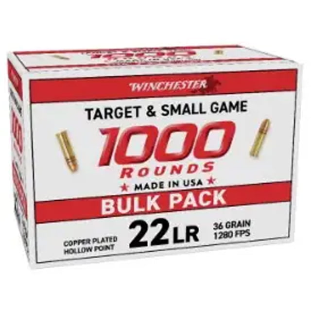 chester USA White Box 22 LR BPR 36 Grain Plated HP Rimfire 1000 Rounds 1102911 Ammo