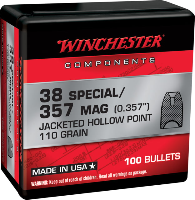 Winchester Ammo Centerfire Handgun Reloading 38 Special .357 110 Grain 100 Bullets