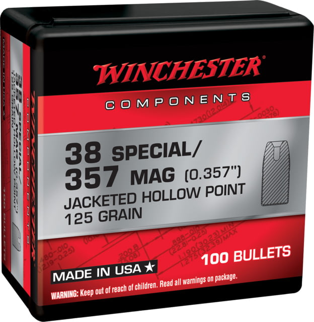 Winchester Ammo Centerfire Handgun Reloading 38 Special .357 125 Grain 100 Bullets